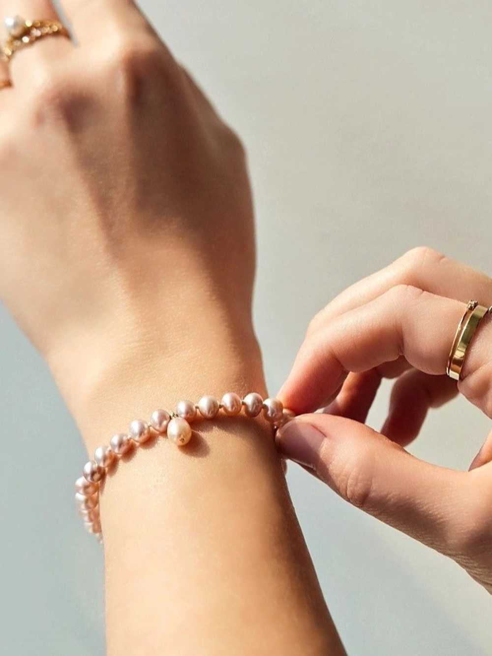 Catbird Stacey Nishimoto As You Wish Blush Pearl Bracelet 6.5” Like New